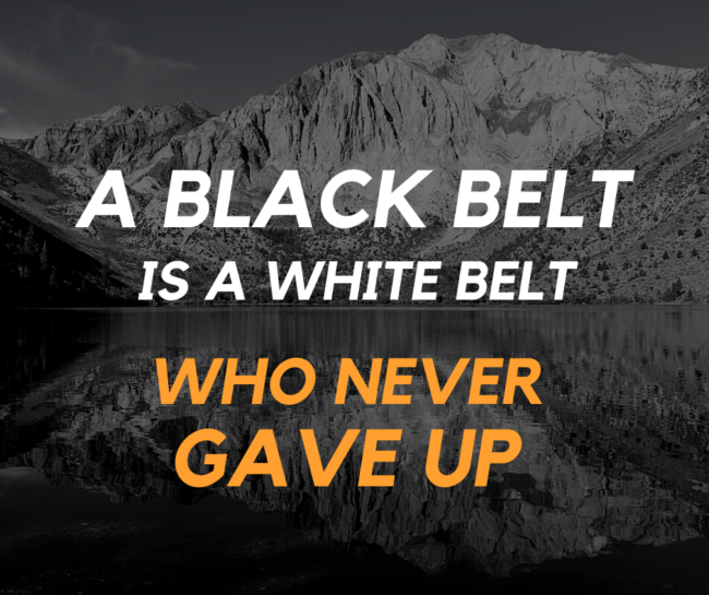 A black belt is a white belt who never gave up